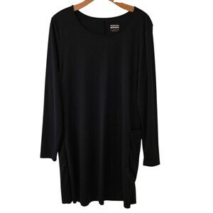 HISKYWIN Long Sleeve UV Sun Protection Beach Cover Up Pockets Black L‎ NWOT